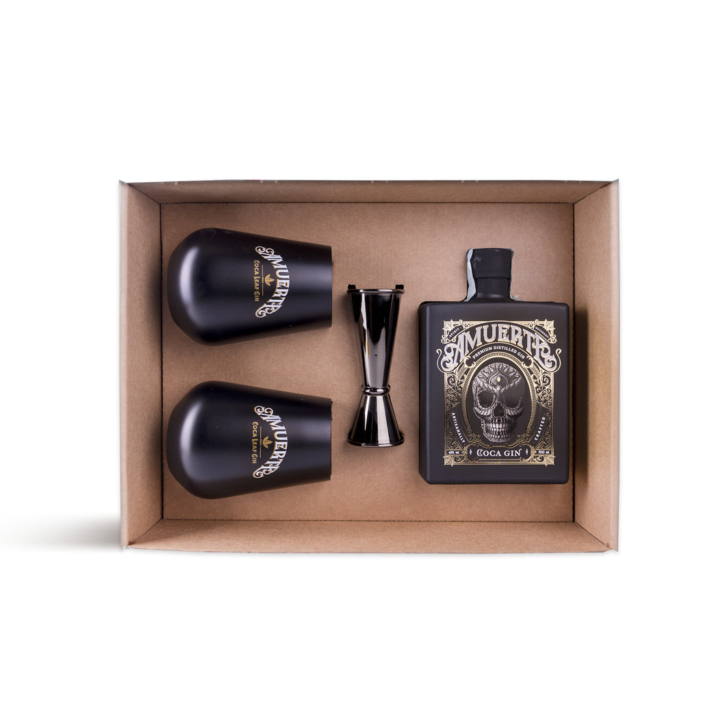 Gin Kit - Gin Amuerte Black Glass & Jigger: Confezioni Regalo